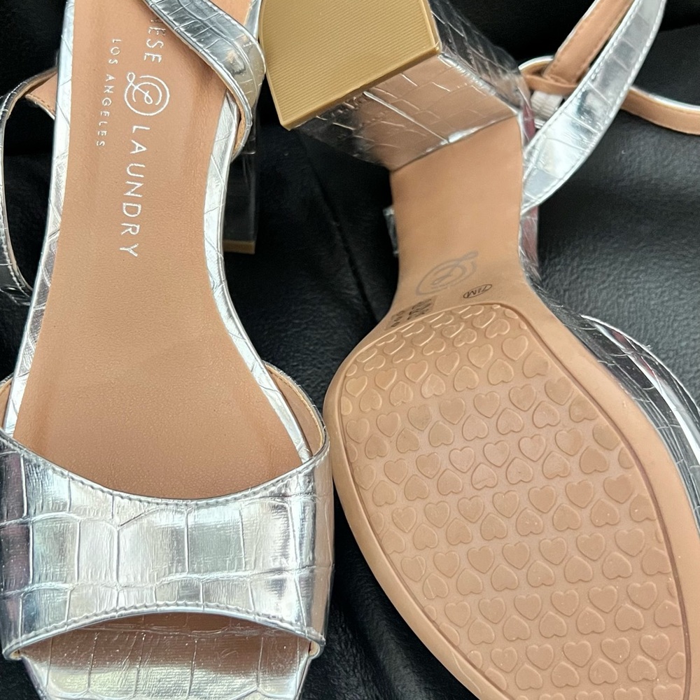 Chinese Laundry Silver Platform Heels